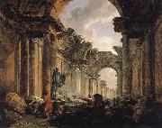 ROBERT, Hubert, Imaginary View of the Grande Galerie in the Louvre in Ruins